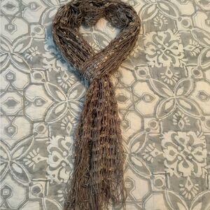 Elegant Brown Fringed Scarf